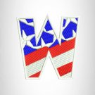 W Alphabet Letters of US Flag Iron on Small Patch for Biker Vest