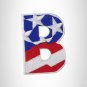 B Alphabet Letters of US Flag Iron on Small Patch for Biker Vest