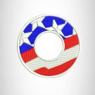 O Alphabet Letters of US Flag Iron on Small Patch for Biker Vest
