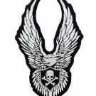 Skull and Cross Bone Eagle Center Patch Biker Vest Jacket