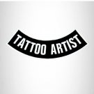 TATTOO ARTIST White on Black Bottom Rocker Patch for Vest Jacket