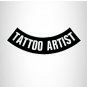 TATTOO ARTIST White on Black Bottom Rocker Patch for Vest Jacket