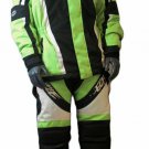 Motorcycle jacket and paints Green On Black Chest size 50 Inchs pant size large