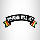 VIETNAM WAR VET White on Black Banner Iron on Top Rocker Patch for Biker Vest Ja