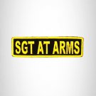 SGT AT ARMS Yellow on Black Small Patch Iron on for Biker Vest SB698