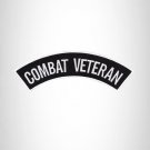 COMBAT VETERAN White on Black Top Rocker Patch for Biker Vest Jacket