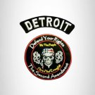 DETROIT Defend Your Rights the 2nd Amendment 2 Patches Set for Vest Jacket