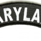 Maryland State White on Black Small Rocker Patch Front for Biker Jacket Vest
