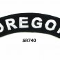 Oregon State White on Black Small Rocker Patch Front for Biker Jacket Vest
