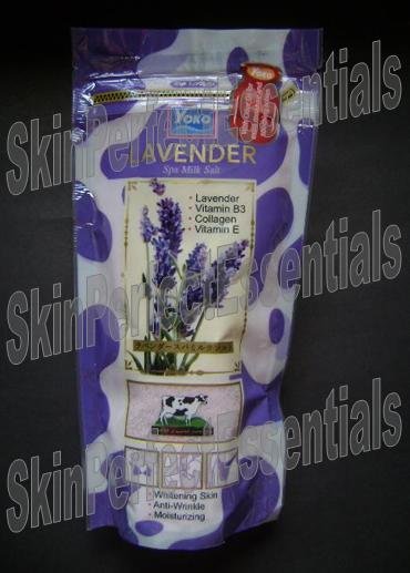 3 packs YOKO Lavender Spa Milk Salt 300 grams (Whitening, Anti-Aging, Moisturizing)