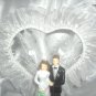 Wedding Cake Topper with Organza and plastic Pearl trim HP3741