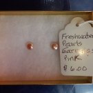 Pink fresh water pearl earrings