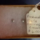 Genuine light blue pearl earrings