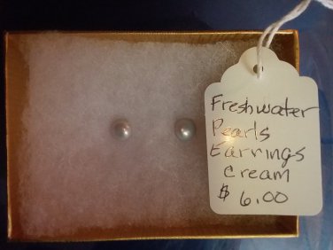 Cream colored fresh water pearl earrings