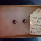Purplish /brownish genuine pearl earrings
