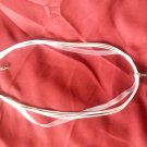 White organza and hemp necklace with glass heart