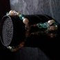 turquoise, white, clear and silver bracelet and earring set