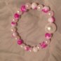2 pink and white marble bracelets