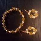 Multi yellow and gold bracelet and earring set