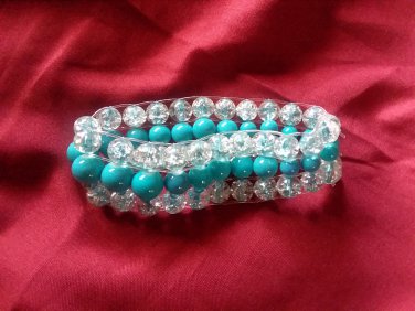 3 tier multi colored turquoise bracelet