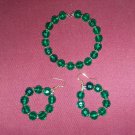 Green and gold jewelry set
