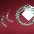 Light green, clear and gold jewelry set