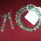 Light green, clear and gold jewelry set