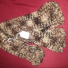Multi brown ribbed scarf
