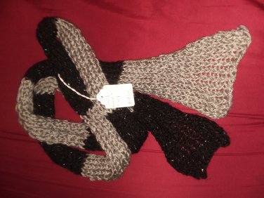 Black with silver sequins and gray scarf