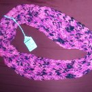 Multi pink colored ribbed infinity scarf