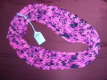 Multi pink colored ribbed infinity scarf