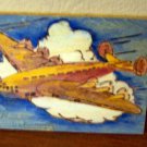 Flying Airplane Woodburning Art