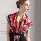100% silk scarves multicolor printing Women's Silk Scarf / Rock Sweetheart 88x88cm