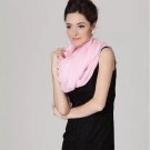 100% silk silk Large long Net color shawl Pale pink scarf