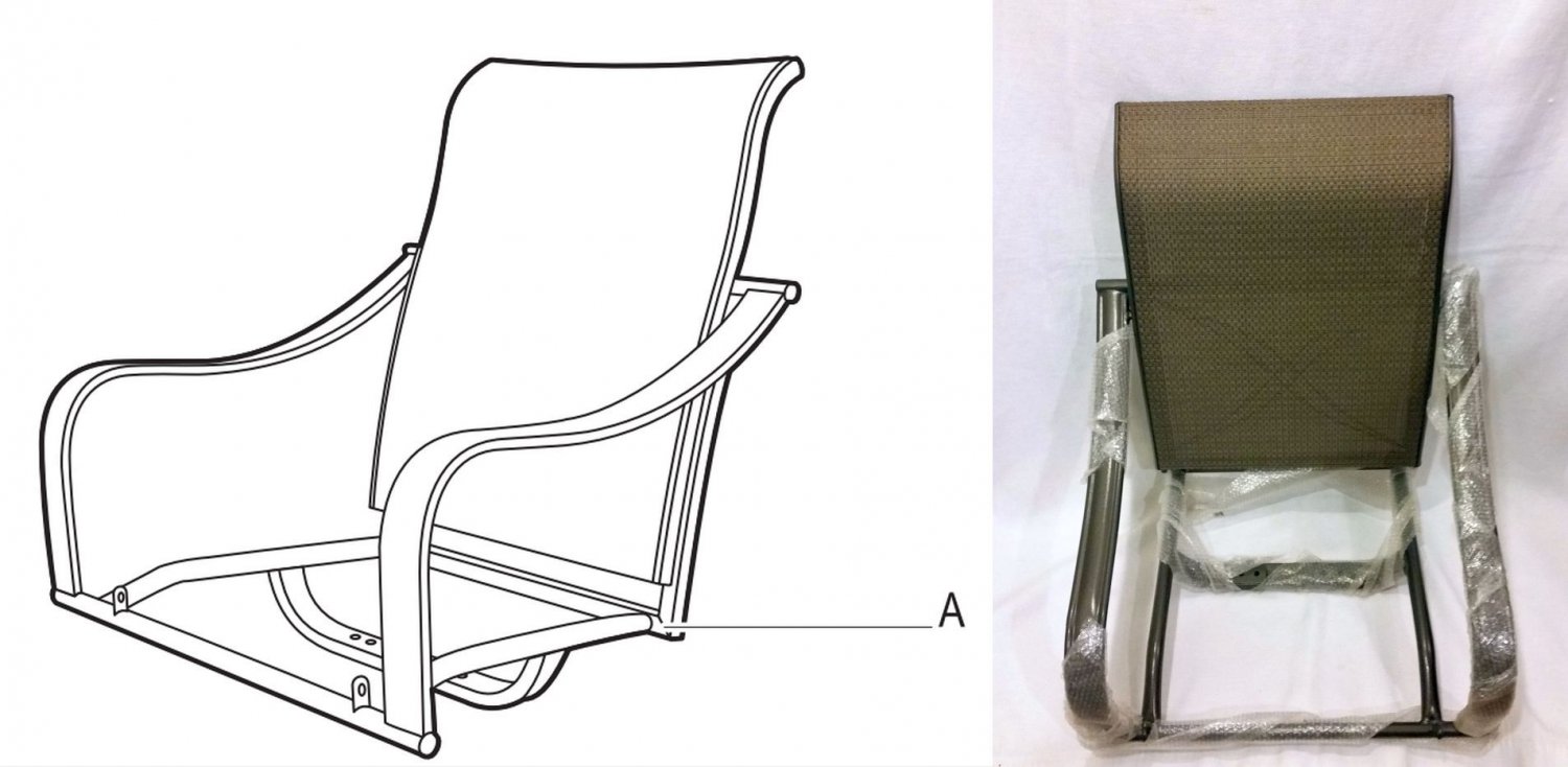 Martha Stewart Grand Bank Patio Dining Swivel Chair SEAT BACK