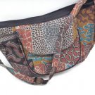 A ethnic suede transfer printed  ham bag