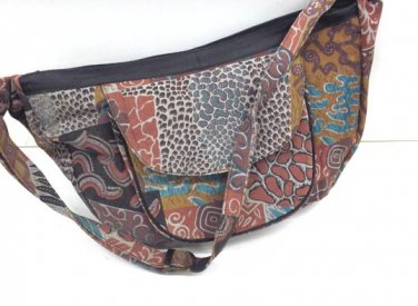 A ethnic suede transfer printed  ham bag