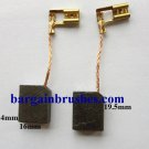 CARBON BRUSHES 2FIT 6.4X16X19.5 PERLES HSW 5206  5226E 5208E ANGLER GRINDER D129