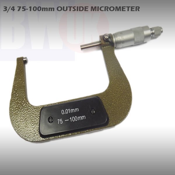 MICROMETER 75-100mm OUTSIDE EXTERNAL 3/4 INCH CALIPER MEASUREMENT READING T10