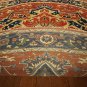 10' Round Vegetabl Dyed Hand Knotted Wool Persian Serapi Oriental Heriz Rug S451