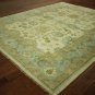 Ivory Blue 8' X 10' Turkish Oushak Hand Knotted Wool Oriental Area Rug S429