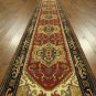 Vintage Heriz Oriental 3'x12' Runner Red Serapi Hand Knotted Wool Area Rug H7897
