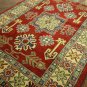 Traditional Oriental 3'6"x4'10" Red Super Kazak Hand Knotted Wool Area Rug H7129