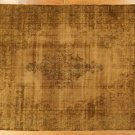 Mocha 9' 10"x13' 2" Overdyed Authentic Antique Persian Kerman Brown Rug | H3003
