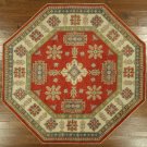 One of a Kind 8' Octagon Red Super Kazak Hand Knotted 100% Wool Area Rug H7426