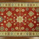 One of a Kind Floral Hand Knotted Red 100% Wool Super Kazak 9x13 Area Rug H6879