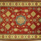 One of a Kind 11'x15' Red Diamond Motif Super Kazak Hand Knotted Wool Rug H7371