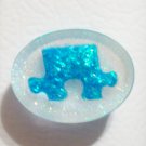 Autism Awareness Blue Glitter Puzzle Piece Resin Magnet