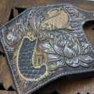 SUPER CARVED FLORAL ROCKER COWBOY LEATHER MENS WALLET