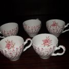 5 Cute Demi Tasse Made in England red floral